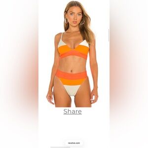 Beach Riot Orange and Cream Bikini Set